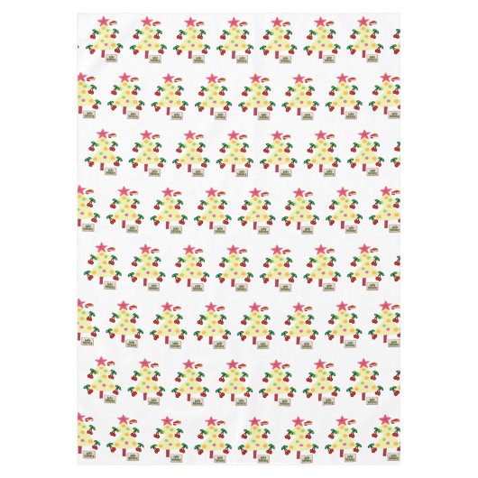 kerstboomtafelkleed, kersen feestdag tafelkleed (Voorkant)