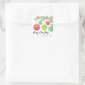 kerstboomtak Cadeaustickers Vierkante Sticker (Tas)