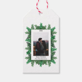 Kerstboomtak Foto Cadeaulabel