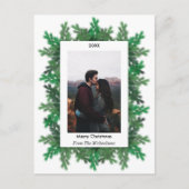 Kerstboomtak Foto Feestdagenkaart (Voorkant)