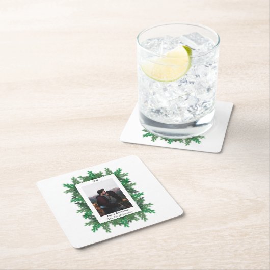 Kerstboomtak Foto Kartonnen Onderzetters (Insitu)