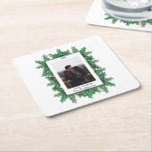 Kerstboomtak Foto Kartonnen Onderzetters (Schuin)