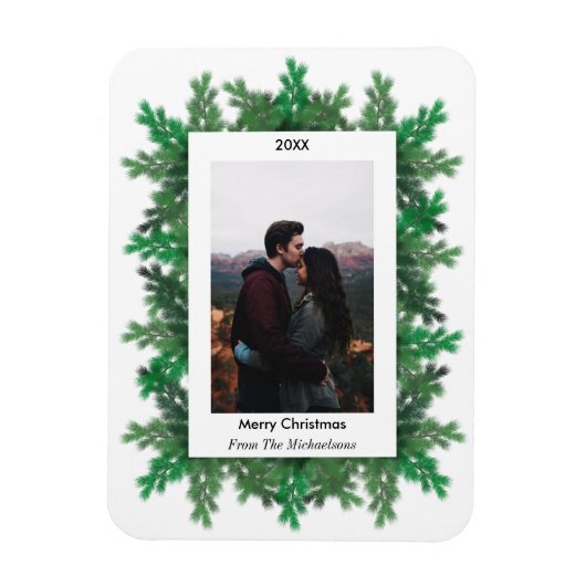 Kerstboomtak Foto Magnet Magneet (Verticaal)
