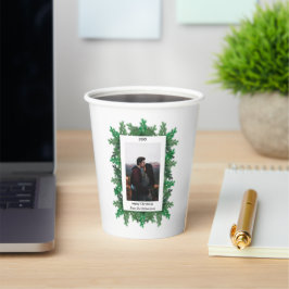 Kerstboomtak Foto Papieren Bekers