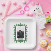 Kerstboomtak Foto Papieren Bordje (Feest)