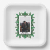 Kerstboomtak Foto Papieren Bordje (Voorkant)