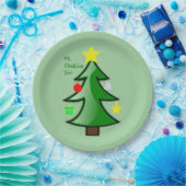 kerstboomtak op een papieren bordje (Feest)