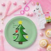 kerstboomtak op een papieren bordje (Feest)