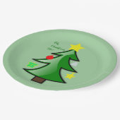 kerstboomtak op een papieren bordje (Gekanteld)