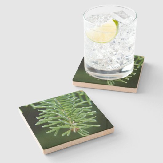 kerstboomtak stenen onderzetter (Zijkant)