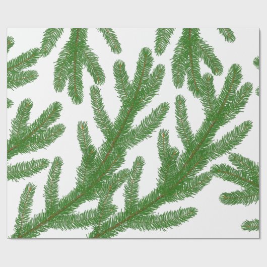 Kerstboomtakken Cadeaupapier (Vlak)