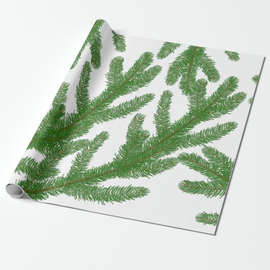 Kerstboomtakken Cadeaupapier (Uitgerold)