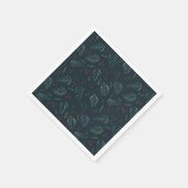 Kerstboomtakken en bessen -  blauwgroen servet (Hoek)