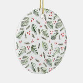 Kerstboomtakken en bessen -  keramisch ornament (Rechts)