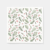 Kerstboomtakken en bessen - servet (Voorkant)