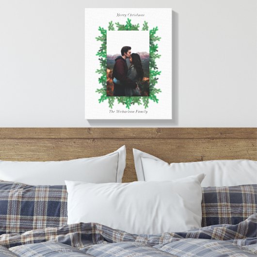 Kerstboomtakken Foto Canvas Afdruk (Insitu (Slaapkamer))