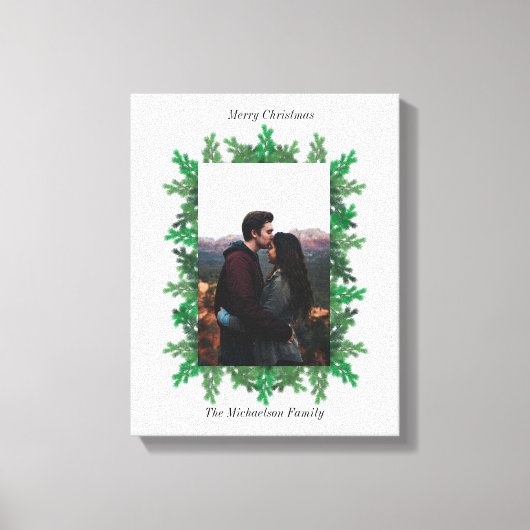 Kerstboomtakken Foto Canvas Afdruk (Voorkant)