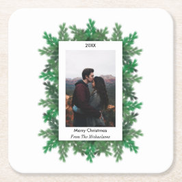 Kerstboomtakken Foto Kartonnen Onderzetters