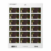Kerstboomtakken, gouden boom, ster etiket (Full Sheet)