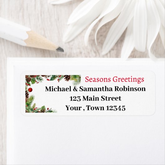 Kerstboomtakken lijst etiket (Insitu)