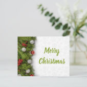 Kerstboomtakken met Baubles Briefkaart (Staand voorkant)