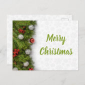 Kerstboomtakken met Baubles Briefkaart (Voorkant / Achterkant)