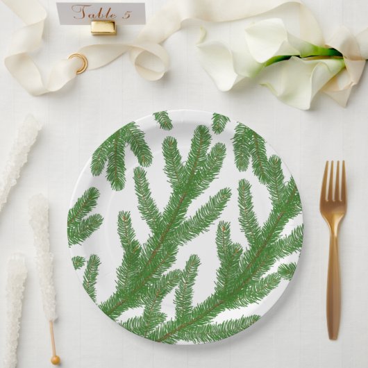 Kerstboomtakken Papieren Bordje (Huwelijk)