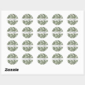 Kerstboomtakken Ronde Sticker (Vel)
