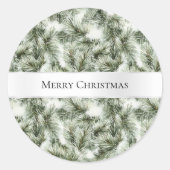 Kerstboomtakken Ronde Sticker (Voorkant)