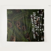 Kerstboomtakken Vakantiefoto Achtergrond Wandkleed (Voorkant (horizontaal))