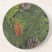 kerstboomtakken zandsteen onderzetter (Voorkant)