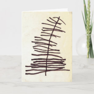 kerstboomtekening kind - Wenskaart Feestdagen Kaart