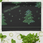 kerstboomtekening, randeffect theedoek (Gevouwen)