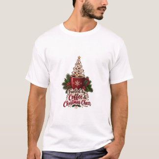 Kerstboomthee in een rode mok met Kerstsfeer, aang T-shirt