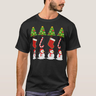 kerstboomtoppen met snoeprietjes Snowman Printe T-shirt