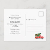 Kerstboomtruck We hebben vakantiebewegingen gemaak Aankondigingskaart (Achterkant)