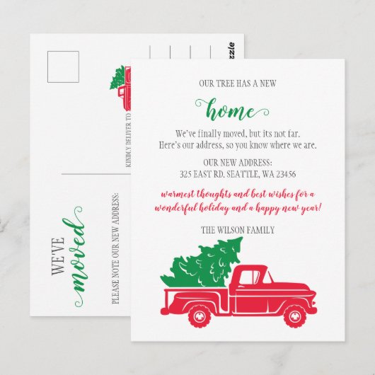 Kerstboomtruck We hebben vakantiebewegingen gemaak Briefkaart (Voorkant / Achterkant)
