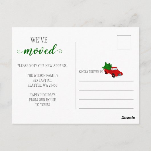 Kerstboomtruck We hebben vakantiebewegingen gemaak Briefkaart (Achterkant)