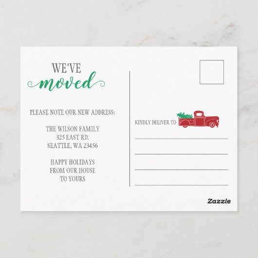 Kerstboomtruck We hebben vakantiebewegingen gemaak Briefkaart (Achterkant)