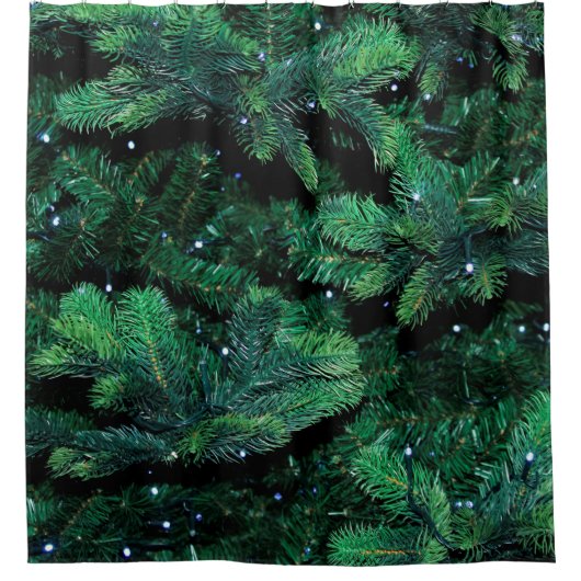 Kerstboomtwijgen met sapling-pijnboom douchegordijn (Voorkant)