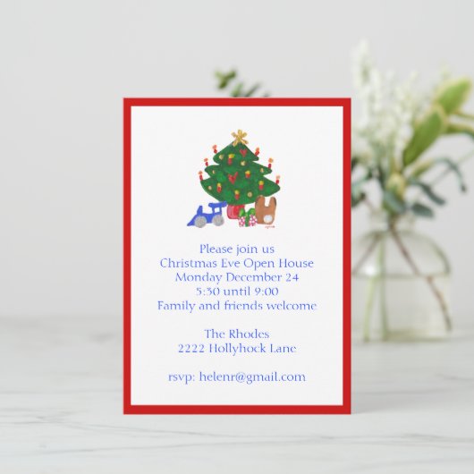 Kerstboomuitnodiging Kaart (Staand voorkant)