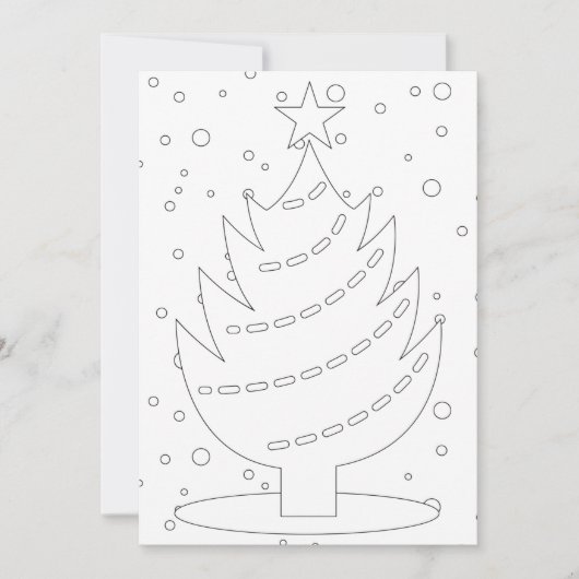 kerstboomunisex kinder kleur toevoegen bericht notitiekaartje (Voorkant)