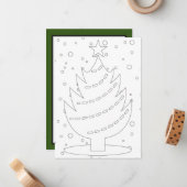 kerstboomunisex kinder kleur toevoegen bericht notitiekaartje (Voorkant / Achterkant in situ)