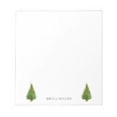 kerstboomvakantie Briefpapier winterblocnote Notitieblok (Voorkant)
