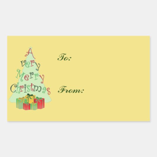 kerstboomvakantie cadeau Label Stickers (Voorkant)