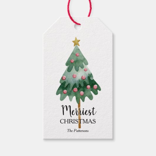 kerstboomvakantie cadeaulabel (Voorkant)