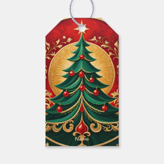 kerstboomvakantie cadeautje Label Cadeaulabel (Voorkant)