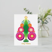 kerstboomvakantie Folie Gold Post Kaart (Staand Voorkant)