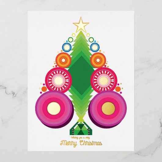 kerstboomvakantie Folie Gold Post Kaart (Voorkant)