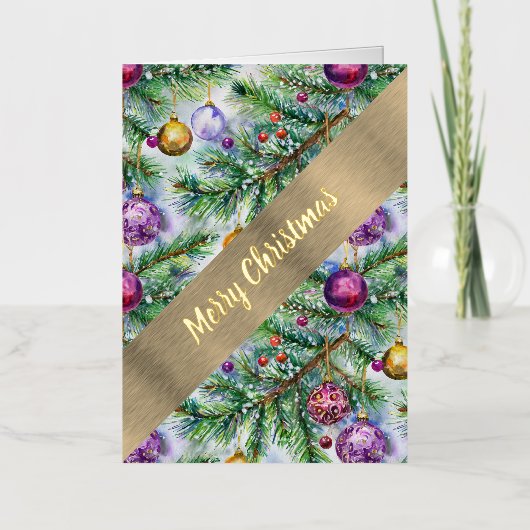 kerstboomvakantie folie wenskaart (Voorkant)